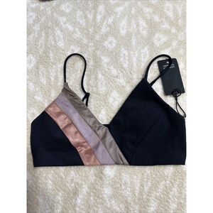 Lanston Sport Laguna Stripe V Bra Small Women